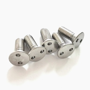 Kit de vis de sécurité antivol <span class=keywords><strong>à</strong></span> tête <span class=keywords><strong>plate</strong></span> 304 avec œil de serpent pour meubles, service d'usinage CNC <span class=keywords><strong>à</strong></span> froid, boulons et outils OEM, kit de boulons - Product Image 1