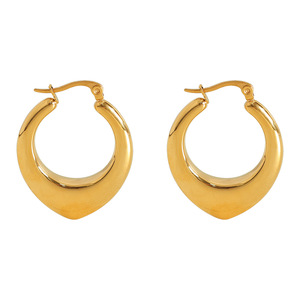 ต่างหูรูปตัวยูสแตนเลสสีทองเครื่องประดับปาร์ตี้แฟชั่นผู้หญิง - Product Image 5