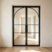 Elegantes Puertas Francesas de Hierro y Vidrio, Precio de Fábrica al por Mayor para Villas de Lujo