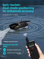 Bateau Distributeur d'Appâts GTR 2025 Nouveau Modèle 12V Haute Puissance, Tirage de Filet 5KG, Retour Automatique Haute Vitesse, Bateau à Appâts Extra Large