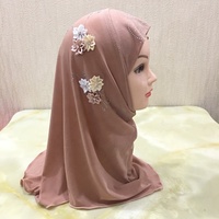 Hijab personnalisé écharpe ethnique châles filles Six fleurs arabe vente en gros Hijabs musulmans pour les enfants