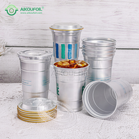 Gobelets en aluminium de 12 oz avec bols, compatibles avec les bougies, revêtement pour recharge, pour café, voyage, communion, 650, changement de couleur, FDA