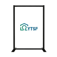 YTSF-J1 Mampara de Seguridad Modular Transparente de Acrílico para Piso, 4mm de Grosor, Desmontable, Estilo Art Deco para Deportes
