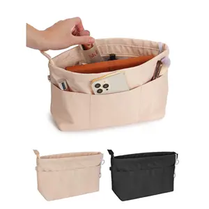 Nylon Purse Organizer Insert for Tote Bag, Handbag Shaper Handbag Organizer Inside Liner with 13 Pockets