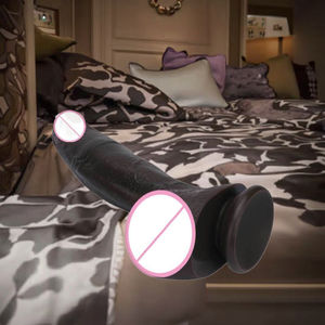 Nuovo Dildo in Silicone Liquido con Testa Curva, Macchina per Masturbazione Manuale Morbida per Donne, Giocattoli Sessuali per Adulti, Dildo Nero, Dildo Enorme - Product Image 4