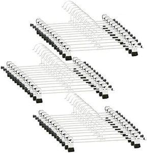 Vente en gros usine Cintres à pantalons en métal fins et peu encombrants avec pinces - Product Image 1