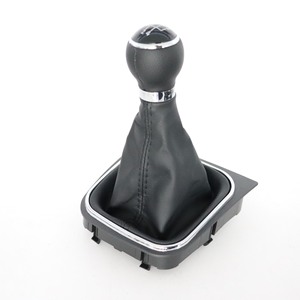 Car Gear Knob TPR <b>Material</b> Black With <b>Red</b> Stitching For Manual Transmission Vehicles - Product Image 2
