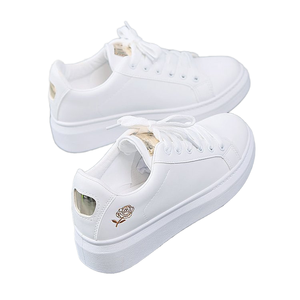<span class=keywords><strong>Zapatillas</strong></span> <span class=keywords><strong>Blancas</strong></span> para <span class=keywords><strong>Mujer</strong></span> con Plataforma y Suela Gruesa, Zapatos Casuales para Caminar, Modernas, de <span class=keywords><strong>Piel</strong></span> Sintética, con Cordones, de Caña Baja, Deportivas - Product Image 1