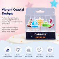 Bougies de gâteau en forme de bateau aux couleurs vives, vente chaude, directement de l'usine, pour décorations de fête d'anniversaire d'enfants sur la plage en été