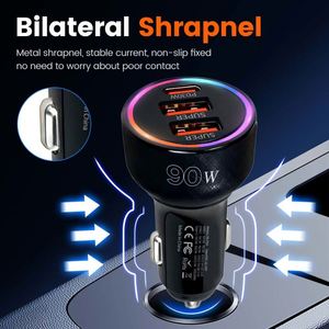 Chargeur de voiture magnétique haute vitesse 3 ports PD & QC3.0, adaptateur de chargeur de voiture rapide, station de charge magnétique pour ordinateur portable et téléphone portable - Product Image 5