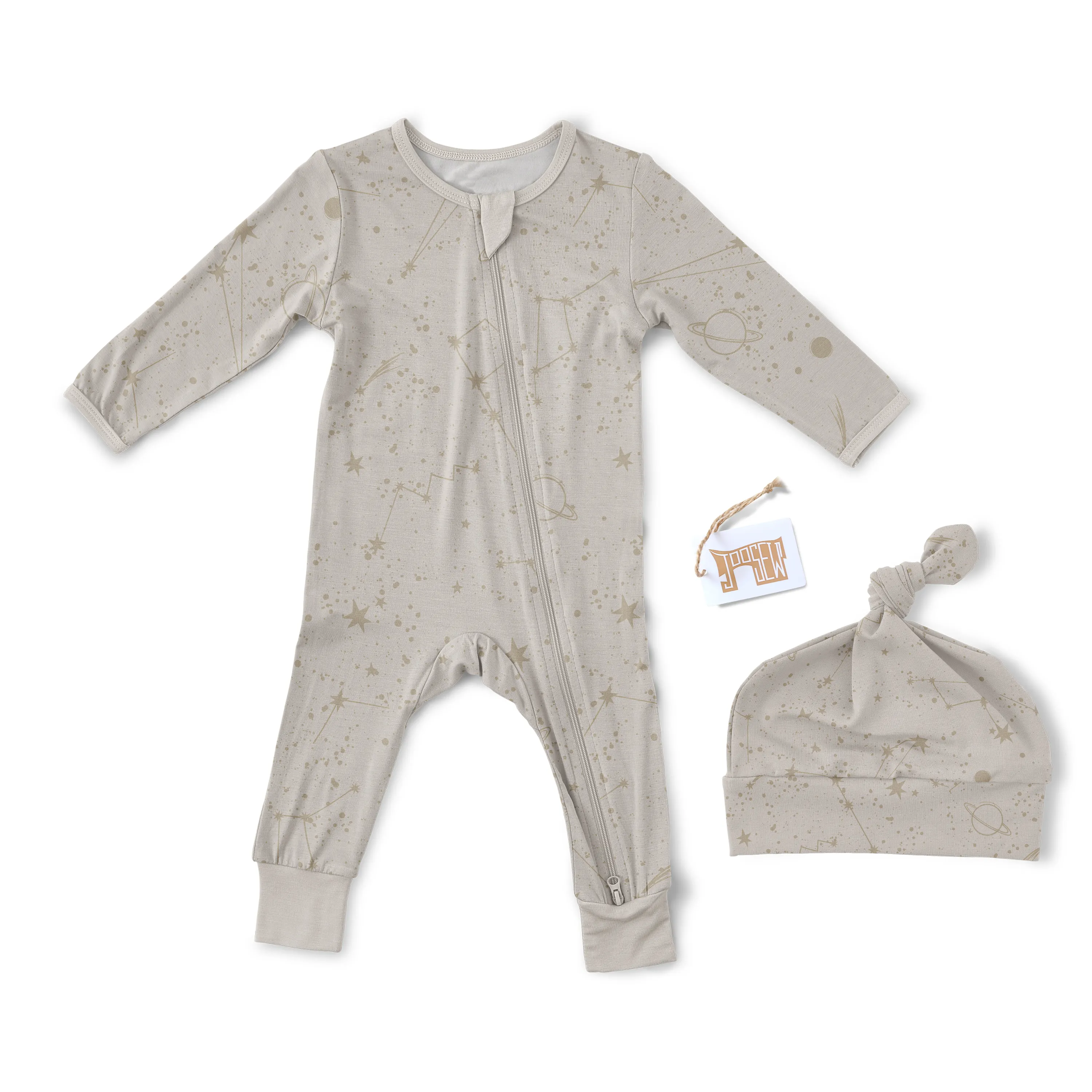 Wholesale customized well made super cute newborn unisex baby clothes bamboo romeper set long sleeve zipper jumpsuit