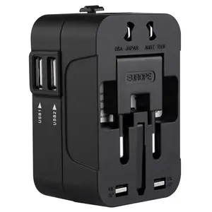 All-in-One Worldwide Travel Adapter With Dual USB Charging Ports Universal Safety Power Wall Charger And AC Plug Adapter