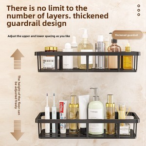 Cao Cấp Nhựa Duy Nhất Tầng Treo Tường Phòng Tắm Lưu Trữ Giá Không Khoan Nhà Vệ Sinh Nhà Vệ Sinh Kệ Đứng Cho Phòng Khách - Product Image 1