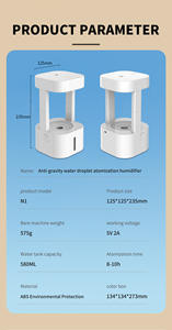 Purificateur d'air 580ml avec veilleuse Portable Goutte <span class=keywords><strong>de</strong></span> <span class=keywords><strong>Pluie</strong></span> Ultrasonique Diffuse <span class=keywords><strong>Anti</strong></span> Gravité Goutte d'<span class=keywords><strong>Eau</strong></span> Humidificateur en Plastique ABS - Product Image 4