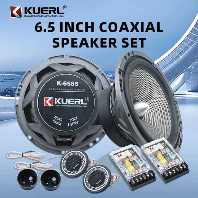 KUERL Professional Component Car Speaker Set 6.5 Inch 2-Way High Quality Glass Fiber DC 12V