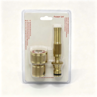 Buse de pulvérisation réglable en laiton de 3/4 pouces pour jardin avec raccord rapide pour tuyau, idéale pour le lavage de voitures et l'arrosage des pelouses