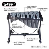 37-Tone Performer Series Aluminum Silver Glockenspiel With Pedal for Education and Stage