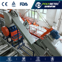Ligne de lavage de recyclage de films et sacs tissés en PP, PE, LDPE et plastiques souples POLYRETEC 3000 kg/h haute capacité avec certification CE