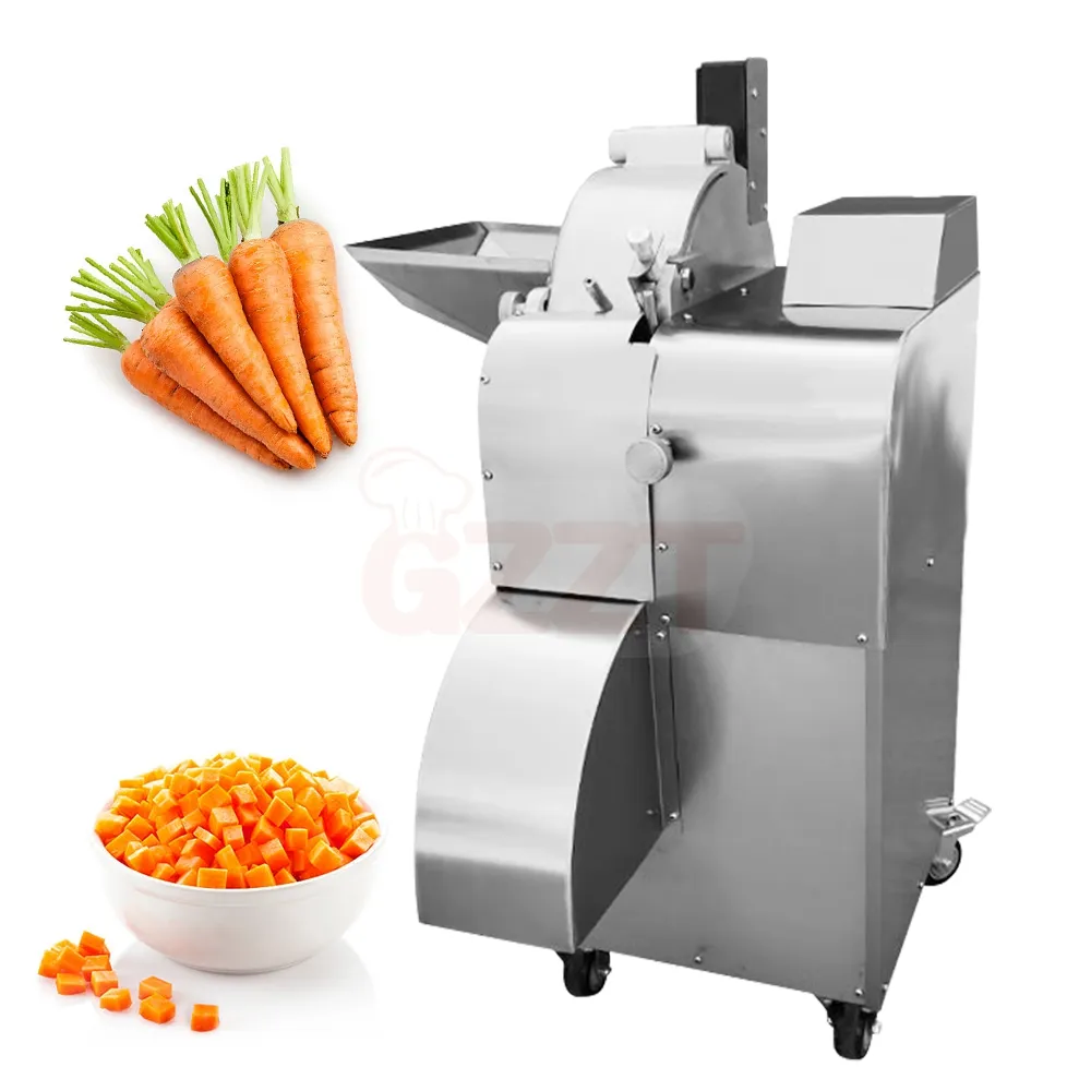 1000 Kg/H Automatic Industrial Vegetable Fruit Onion Garlic Ginger Sweet Potato Carrot Cube Dice Dicer Cutter Dicing Machine