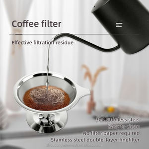 Filtro de café colgante tipo oreja portátil cónico personalizado malla personalizable acero inoxidable - Product Image 6