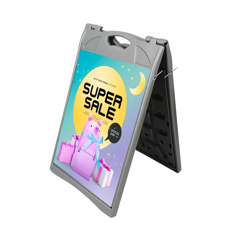 Алюминиевая рамка для плаката, рекламная доска, стеки, знак, двусторонний тротуар, сэндвич-доска, стоячая Складная подставка для плаката
