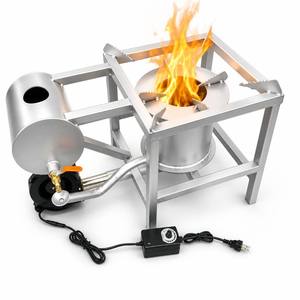 Fornello a Olio Esausto Multifuel ad Alta Potenza in Acciaio Robusto con Ventilatore 220V, Wok da 65cm per Cucina Commerciale, <span class=keywords><strong>Campeggio</strong></span> e Cucina all'Aperto - Product Image 1