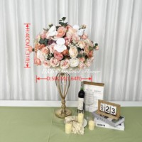 Bola Bunga Sutra Artifisial DKB Luxury Modern Diameter 70 cm Warna Pink Putih Pink Panas untuk Dekorasi Pernikahan, Rumah, Hotel, Vila, dan Pesta