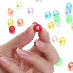 Transparent Large Hole Barrel <b>Beads</b> Mixed Color 3.5mm Hole Acrylic <b>Plastic</b> For Jewelry Making DIY Handmade Beading Materials - Product Image 4