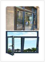 Orient Modern Designs Modelos franceses Dimensiones Arco de madera maciza Madera de teca Aluminio-Ventanas abatibles revestidas de madera