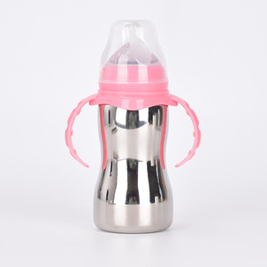 BPA Free 180ml Portable <strong>Toddler</strong> Feeding <strong>Bottle</strong> Double Wall Stainless Steel Insulated Baby Milk <strong>Water</strong> <strong>Bottle</strong> With Nipple - Product Image 2