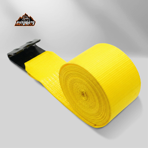 Correa de Amarre con Trinquete de Poliéster AUTOBOTS WLL de 5400 LBS, 4"x30 pies, con Gancho Plano para Camiones de Plataforma y Guincho de Plataforma - Product Image 1