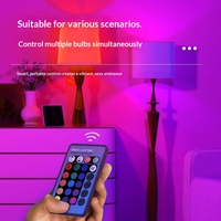 Bande LED avec télécommande, ampoule sept couleurs, base à vis E27, lampe sphérique en aluminium et plastique, lumière d'ambiance RVB colorée à intensité variable