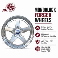 Nouvelles jantes monobloc forgées de 16 à 24 pouces, 25 mm, argent brossé, 5 branches, 5x112/114.3, en alliage d'aluminium pour tuning de berlines sportives JDM