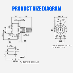 Beelee 10k chiết áp quay 15mm với 3 pin chiết áp 220V - Product Image 5