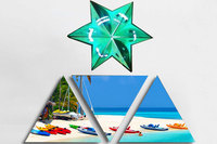 Écran vidéo LED télescopique triangulaire mécanique avec affichage publicitaire LED rotatif à 360 degrés