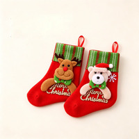 2 Paires de Chaussettes de Noël en Tissu, Décorations Père Noël Bonhomme de Neige, Ornements à Suspendre pour Arbre, Décoration Maison, Nouvel An, Navidad, Sacs Cadeaux Bonbons