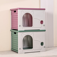 Plastic kattenhuis hondenkennel binnen- en buitengebruik waterdicht zonwerend schuilplaats voor zwerfkatten dierenhuis voor katten kleine honden bed