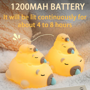 Veilleuse pour enfants, adorable lampe de <span class=keywords><strong>nuit</strong></span> en silicone en forme de capybara, veilleuse à intensité réglable, lampe de chevet LED, lampe rechargeable par USB pour enfants - Product Image 4