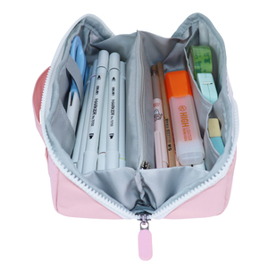 Sac de maquillage en nylon souple personnalisé avec logo, sac de toilette de voyage, pochette portable, sacs cosmétiques imperméables pour femmes - Product Image 3