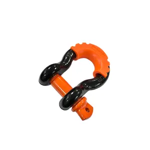 China Wholesale 4x4 Tow Shackle Drop Forged Shackle Bow Stype Shackle Screw Pin For Heavy Duty