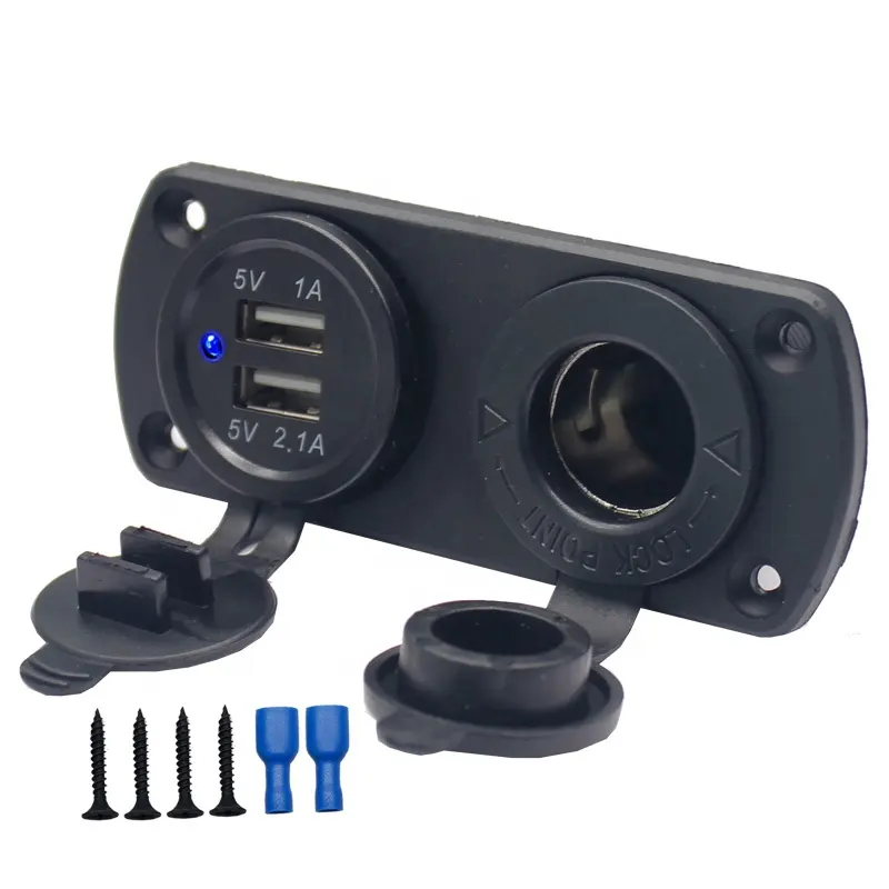 12V רכב מצית USB הכפול מטען לרכב מתאם מטען תצוגה דיגיטלית מד מתח לרכב סירת RVs