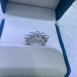 Zhuji High Quality Aurora Sparkling 4-5mm Freshwater <b>Pearl</b> <b>Ring</b> Pure Silver Adjustable Opening Freshwater <b>Pearl</b> <b>Rings</b> - Product Image 3