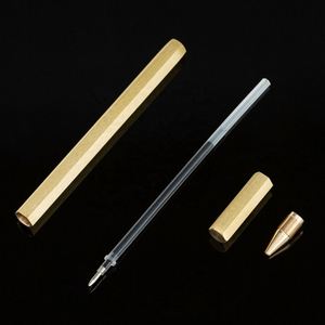 Bolígrafo de Gel Metálico Hexagonal de Latón Personalizado para Regalo Empresarial, Bolígrafo Ejecutivo con Logotipo Personalizado, Venta al Por Mayor - Product Image 4