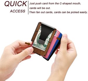 Nuevo Tarjetero y Billetera Minimalista de Madera Real con Bloqueo RFID y Clip para Billetes para Almacenamiento de Tarjetas de Crédito - Product Image 3