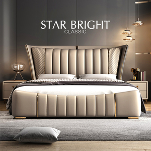 Ensembles de Meubles de Chambre à Coucher Modernes King Size pour la Maison, Lit Queen Moelleux, Cadre en Bois King, Vente Directe Usine, Design Sans Lavage, Rangement Rotatif - Product Image 4