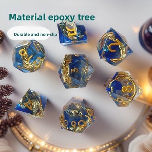 Set di Dadi da Tavolo DND Dungeons and Dragons COC per Giochi di Ruolo TRPG Kulu Kards con 7 Dadi Incastonati per Uso Desktop - Product Image 4