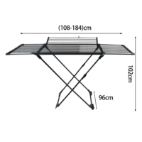 Séchoir à linge pliable et extensible en métal en forme de X, grande taille, pour balcon, intérieur et extérieur