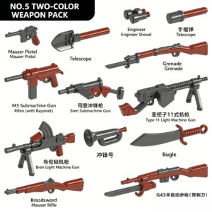 Set de Accesorios Enlazables para Escenas Militares de la Segunda Guerra Mundial: Armas, Cascos, Barreras, Paracaídas, Piezas de Armas para Perros, Regalo para Fans de Escenas Históricas DIY - Product Image 3