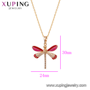 46957 Joyería Xuping, Hermosos Collares de Moda, Collares con Forma de Mariposa Chapados en Oro - Product Image 2