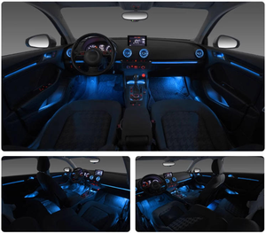 Lumière Ambiante Dynamique 64 Couleurs SJC pour <span class=keywords><strong>Audi</strong></span> 2013-2020 <span class=keywords><strong>A3</strong></span> Intérieur de Voiture Symphonie LED Arc-en-ciel Amélioration de l'Éclairage Accessoires - Product Image 3